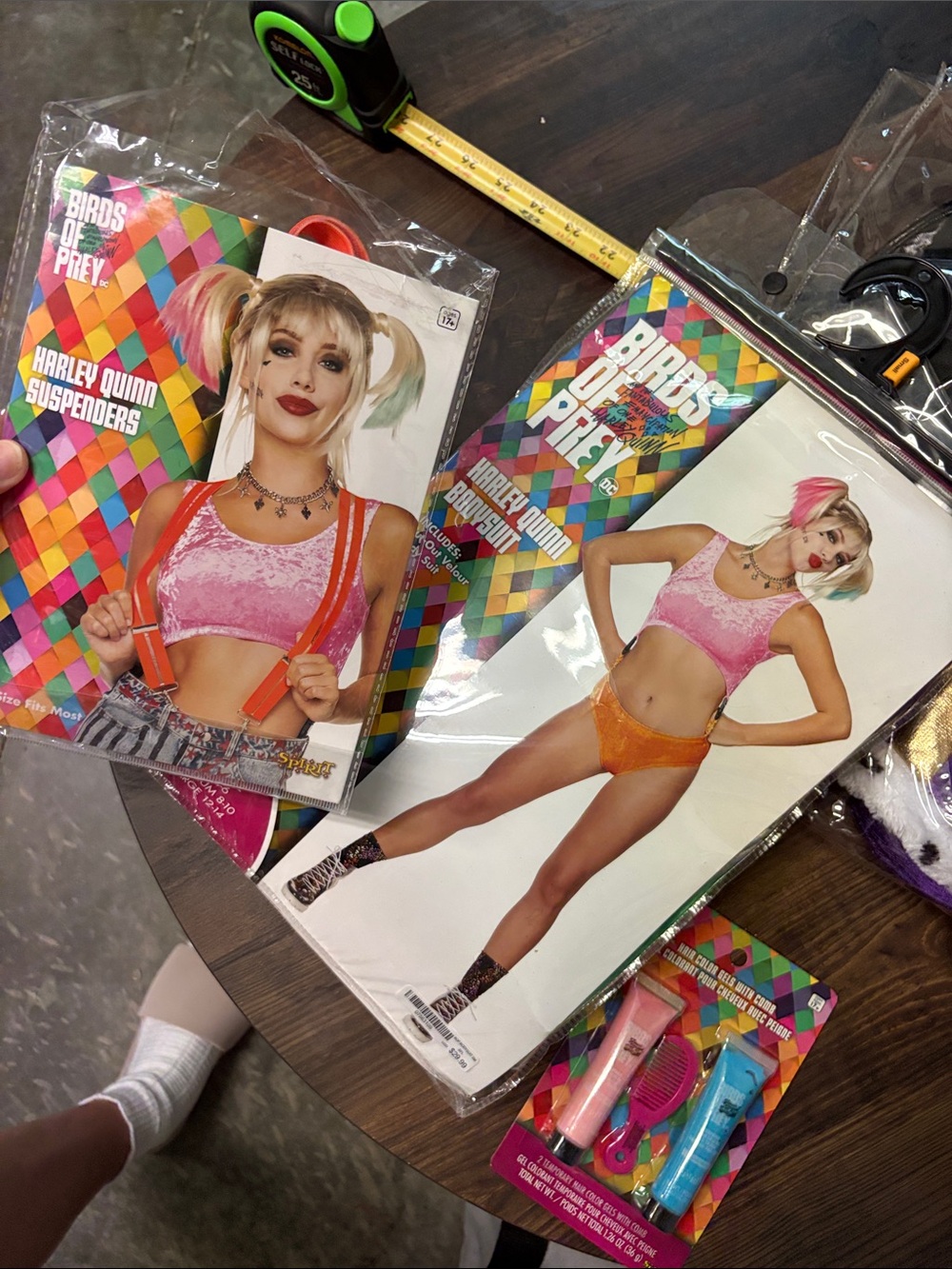 NWT Spirit Halloween Harley Quinn, Batman complete costume set